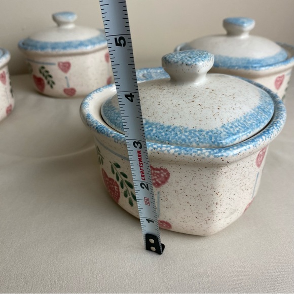 Set of 4 Teamson China 1996 Heart Shape Pot with Lid - Picture 7 of 8